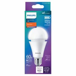 Philips Soft White Rechargeable LED 8 Watt Light Bulb, 1 Each