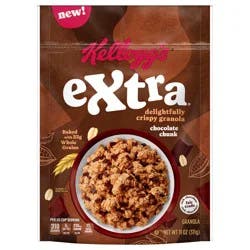 Kellogg's Extra Granola, Whole Grain, On-the-Go Snacks, Chocolate Chunk, 11oz Bag (1 Bag)