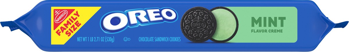slide 14 of 14, OREO Mint Creme Chocolate Sandwich Cookies, Family Size, 18.71 oz, 18.71 oz