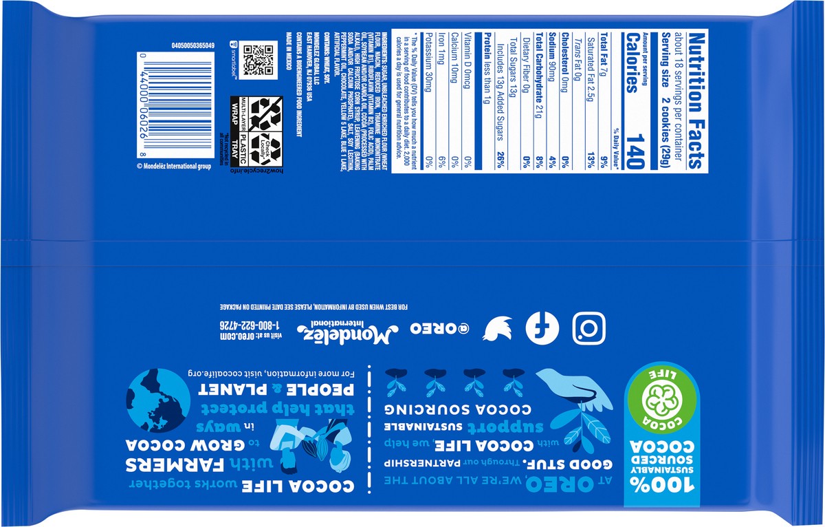 slide 9 of 14, OREO Mint Creme Chocolate Sandwich Cookies, Family Size, 18.71 oz, 18.71 oz