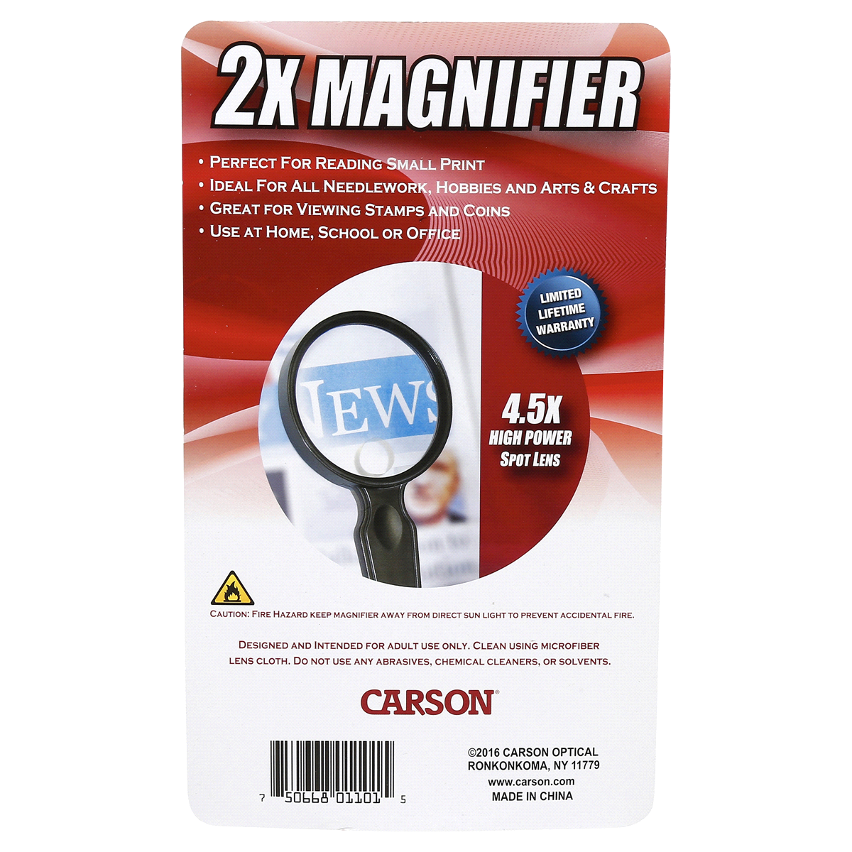 slide 2 of 2, Carson 2X Magnifier Magniview, 1 ct