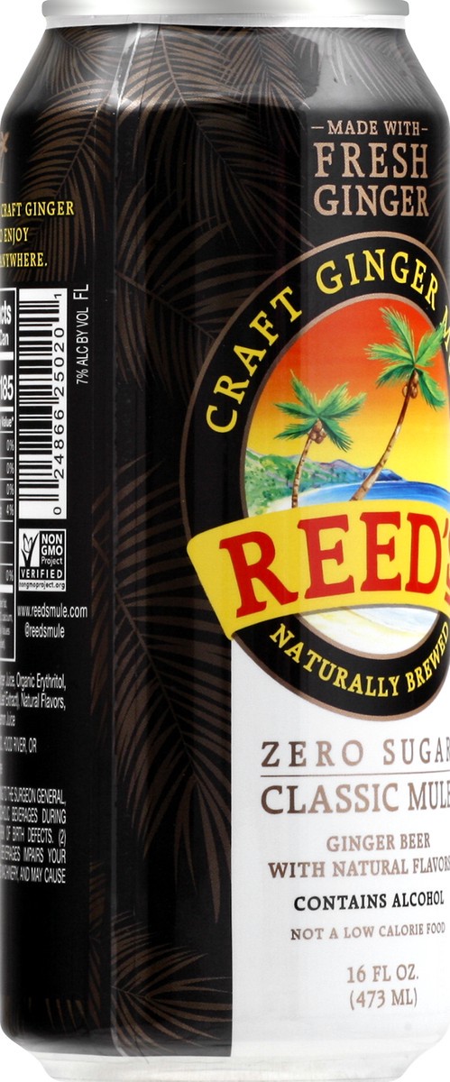 slide 5 of 13, Reed's Zero Sugar Classic Mule Ginger Beer 16 oz, 16 oz