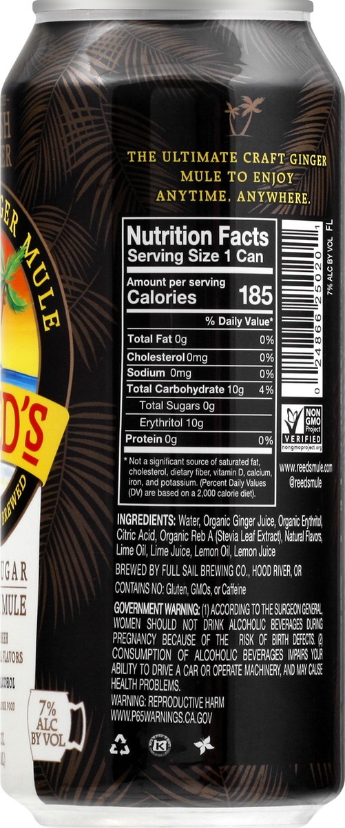 slide 3 of 13, Reed's Zero Sugar Classic Mule Ginger Beer 16 oz, 16 oz