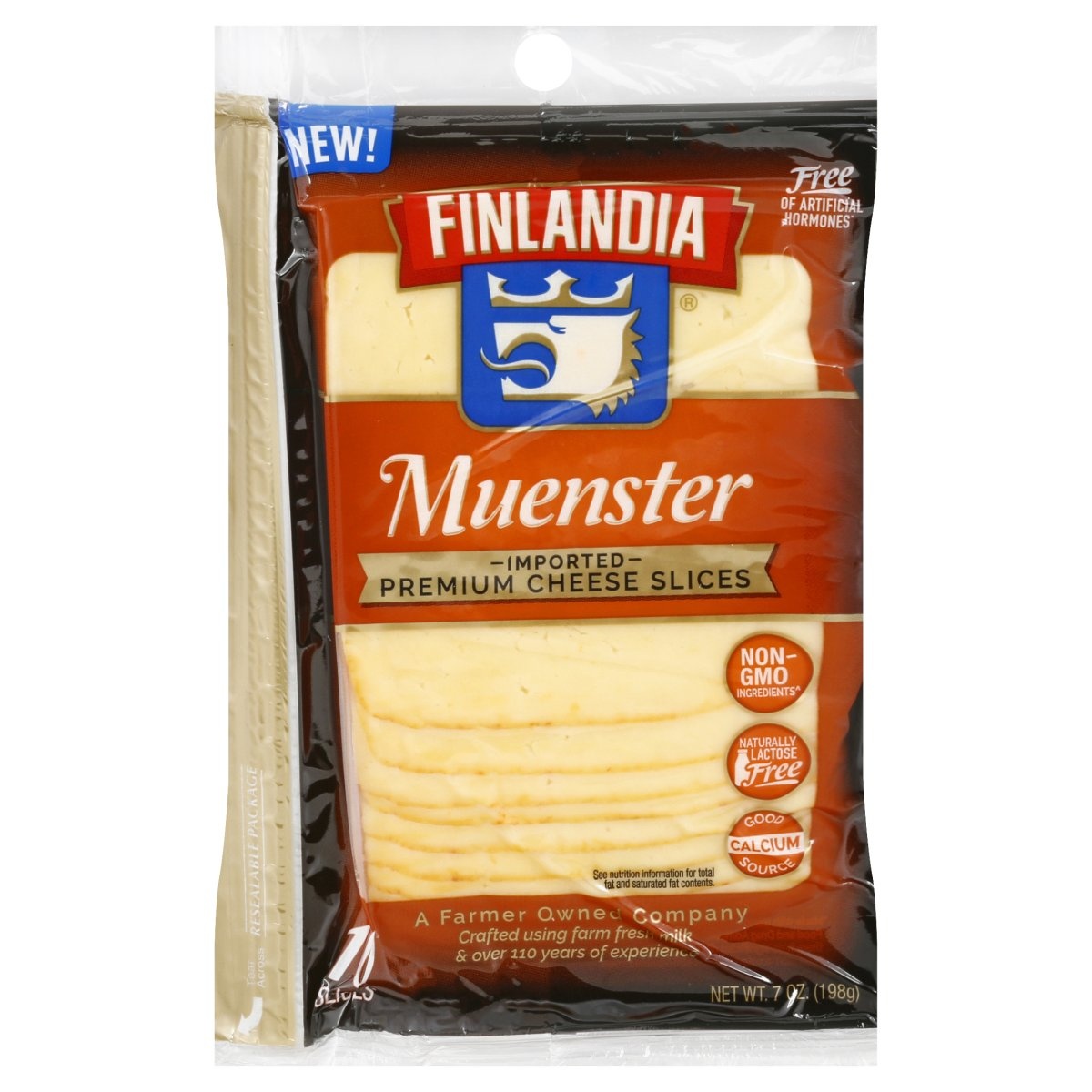 slide 1 of 8, Finlandia Sliced Muenster, 7 oz