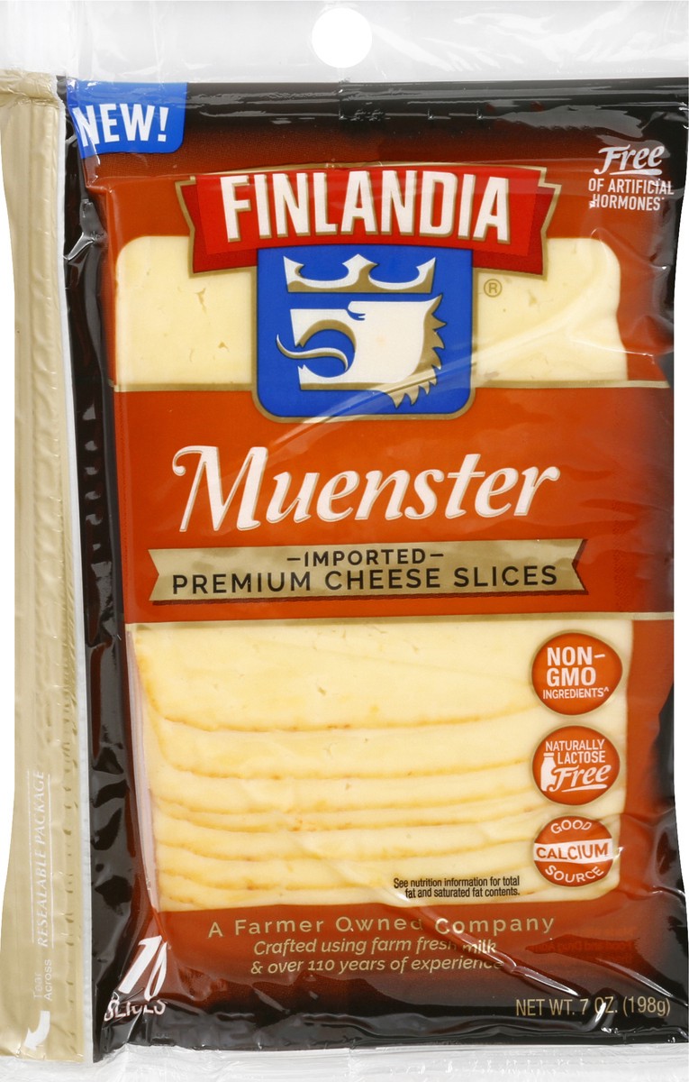 slide 7 of 8, Finlandia Sliced Muenster, 7 oz