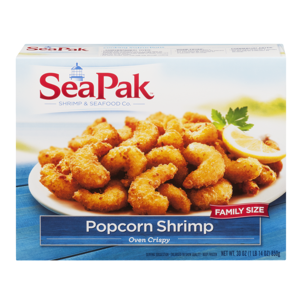 slide 1 of 1, SeaPak Oven Crispy Popcorn Shrimp Family Size, 30 oz