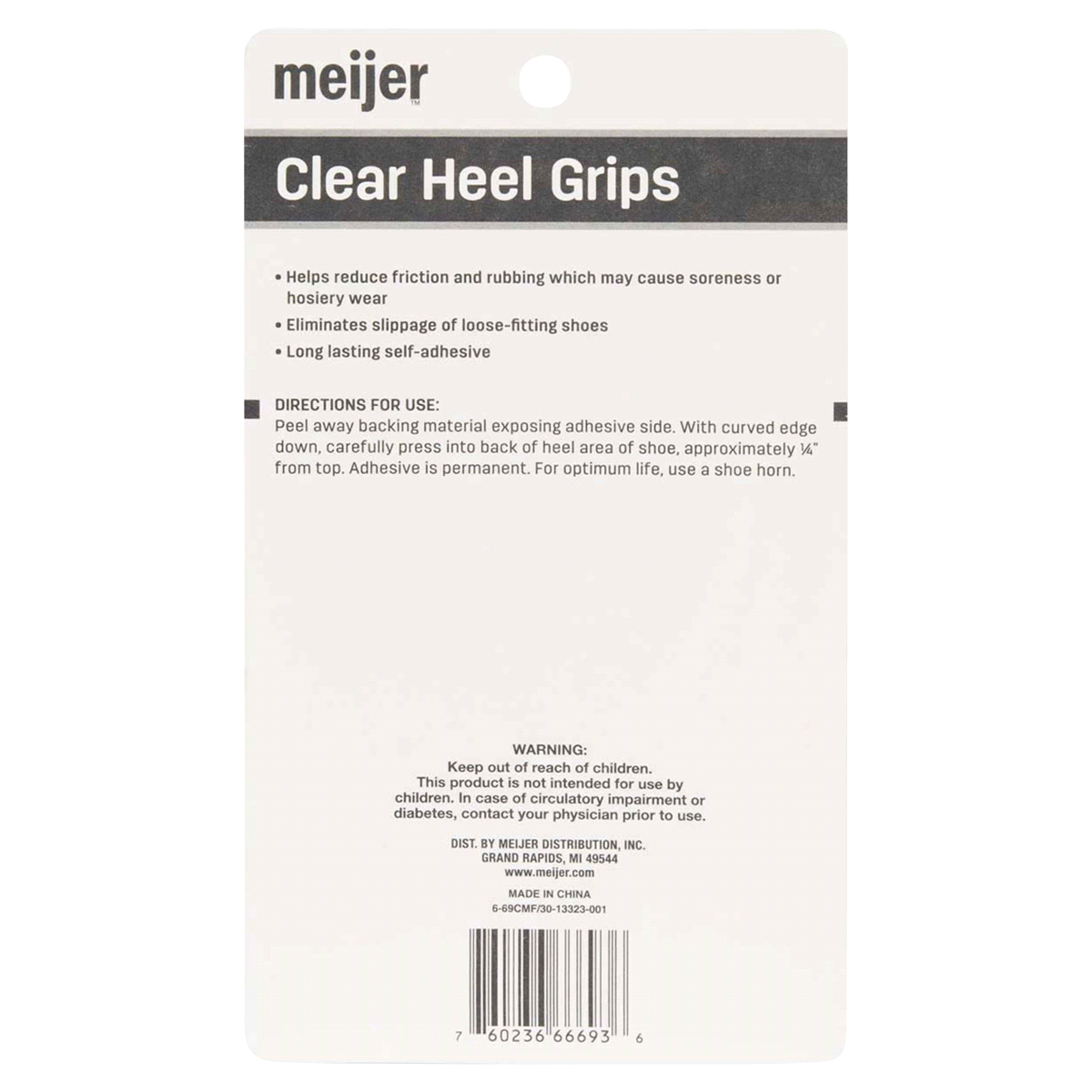 slide 2 of 2, Meijer Clear Gel Heel Grip Liners, 1 ct