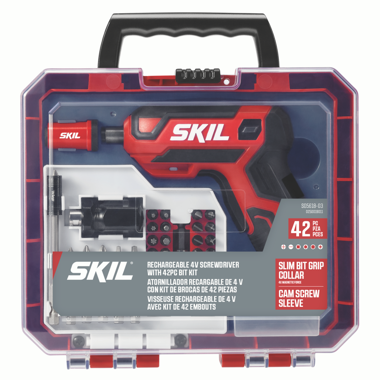 slide 1 of 2, SKIL 4V Screwdriver with 42 Pc. Bit Kit, 42 ct