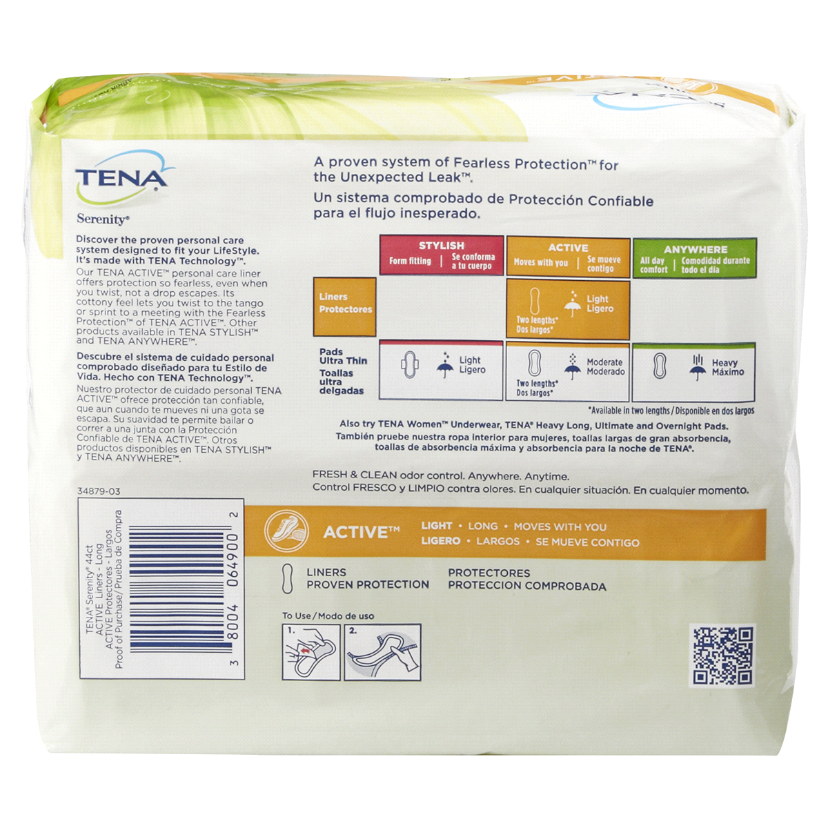 slide 3 of 5, Tena Incontinence Liners for Women, Long, 44 ct