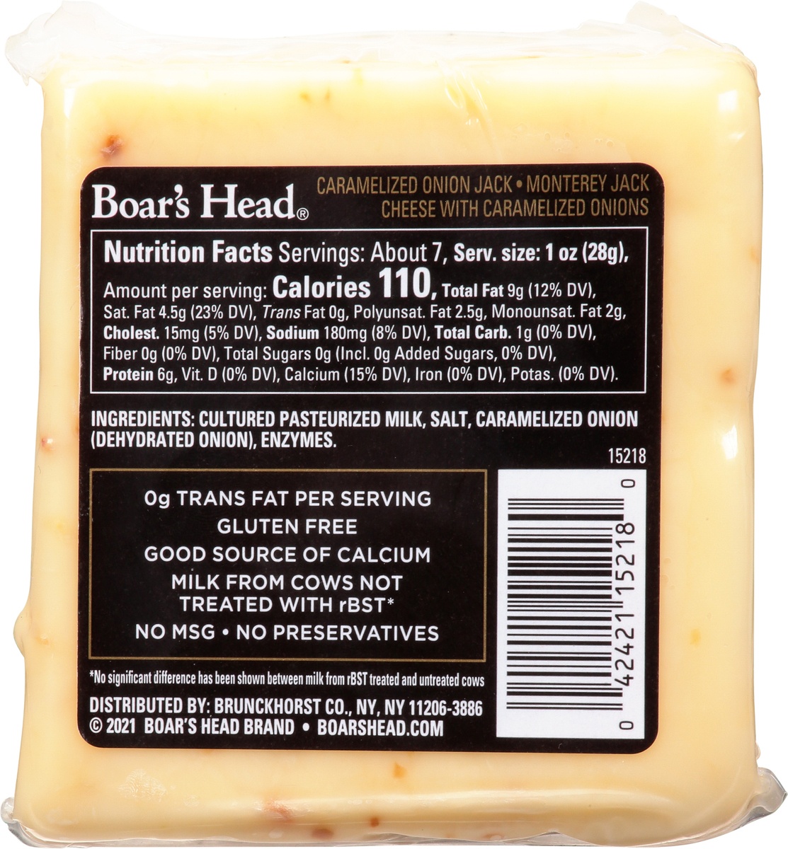 slide 10 of 11, Boar's Head Cheese, Caramelized Onion Jack, 7 oz