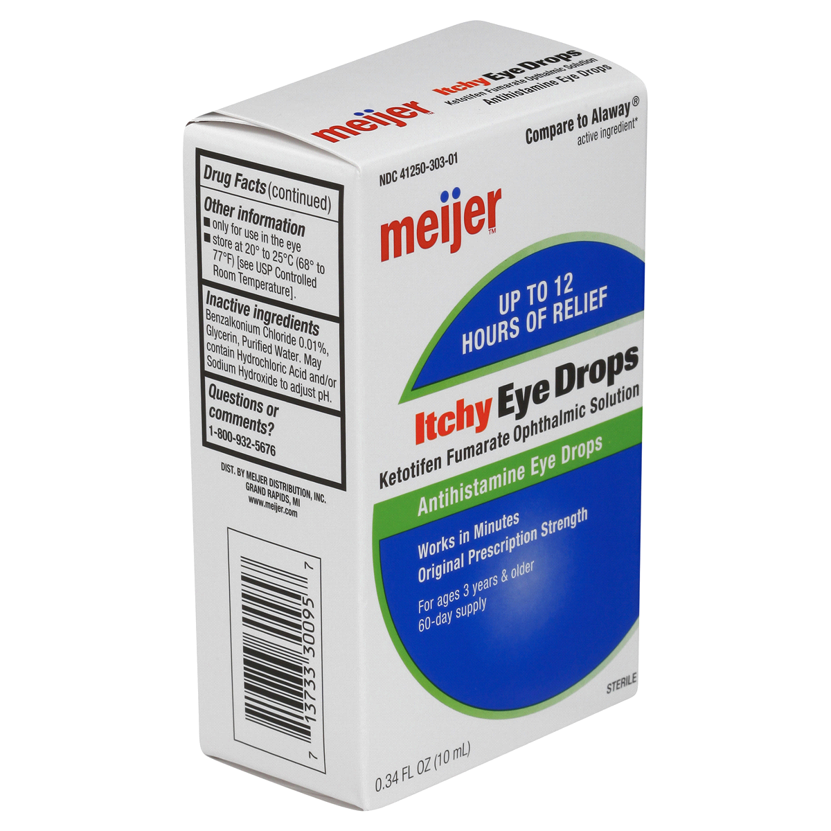 slide 5 of 7, Meijer Itchy Eye Drops, 0.34 oz