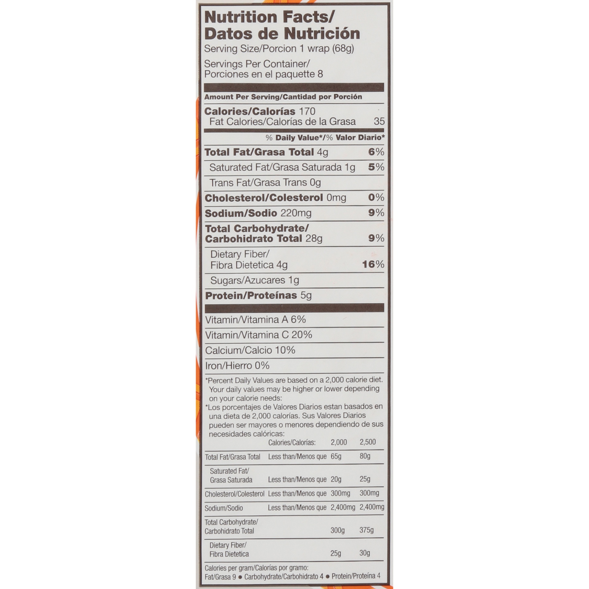 slide 5 of 6, Frescados Vegetable Tortilla Wrap 8Ct, 8 ct