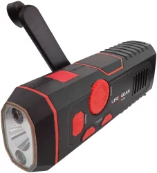 Life Gear Stormproof Usb Crank Radio Flashlight - Black/Red