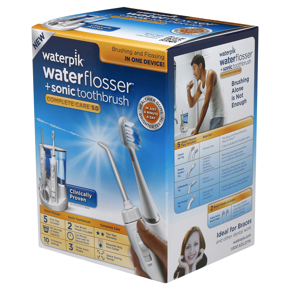 slide 4 of 8, Waterpik Water Flosser+Sonic Toothbrush, 1 ct