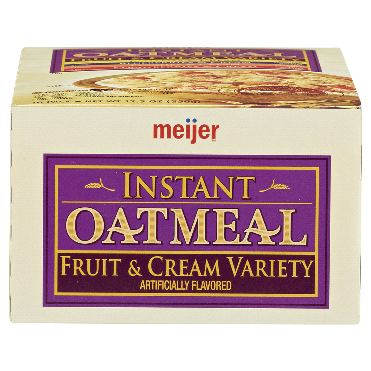 slide 6 of 6, Meijer Instant Oatmeal Fruit & Cream, 12.3 oz