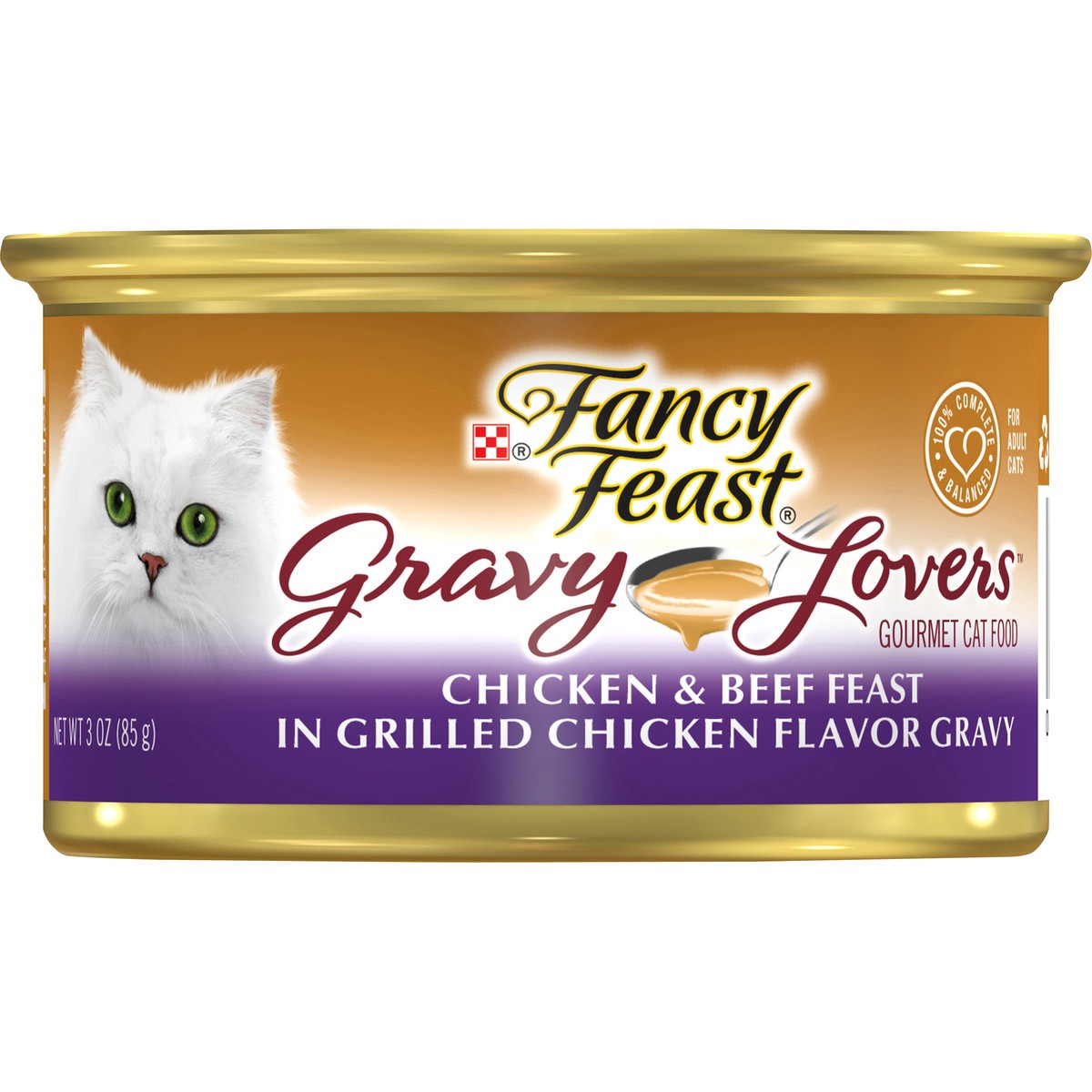 slide 2 of 7, Fancy Feast Purina Fancy Feast Gravy Lovers Chicken and Beef Feast Gourmet Cat Food in Wet Cat Food Gravy, 3 oz