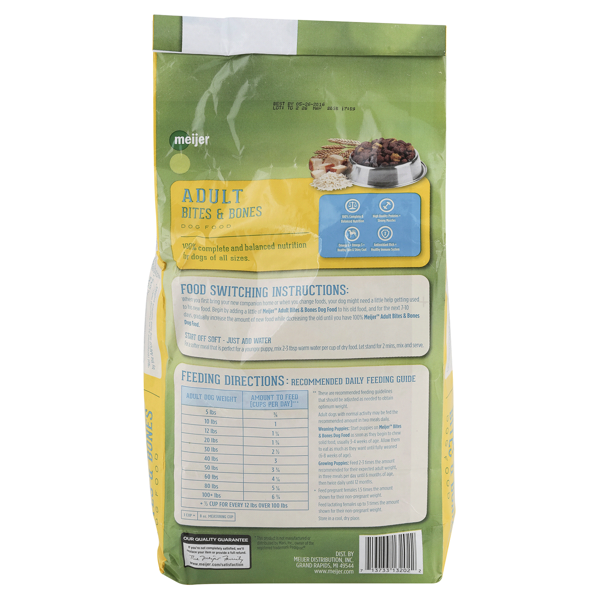 slide 4 of 4, Meijer Adult Dry Dog Food, Bites & Bones, 3.5 lb