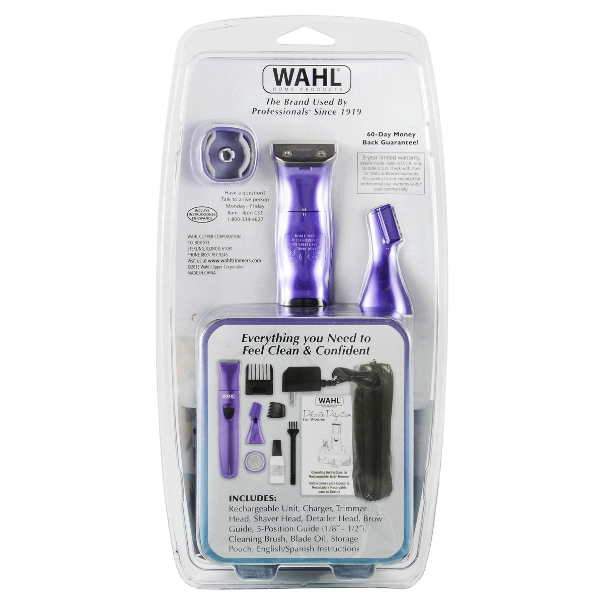 slide 2 of 2, Wahl Pure Confidence Rechargeable Women's Personal Trimmer & Grooming Kit - 9685-100, 1 ct