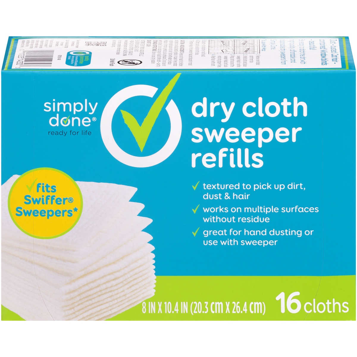 slide 1 of 1, Simply Done Dry Cloth Sweeper Refills, 16 ct