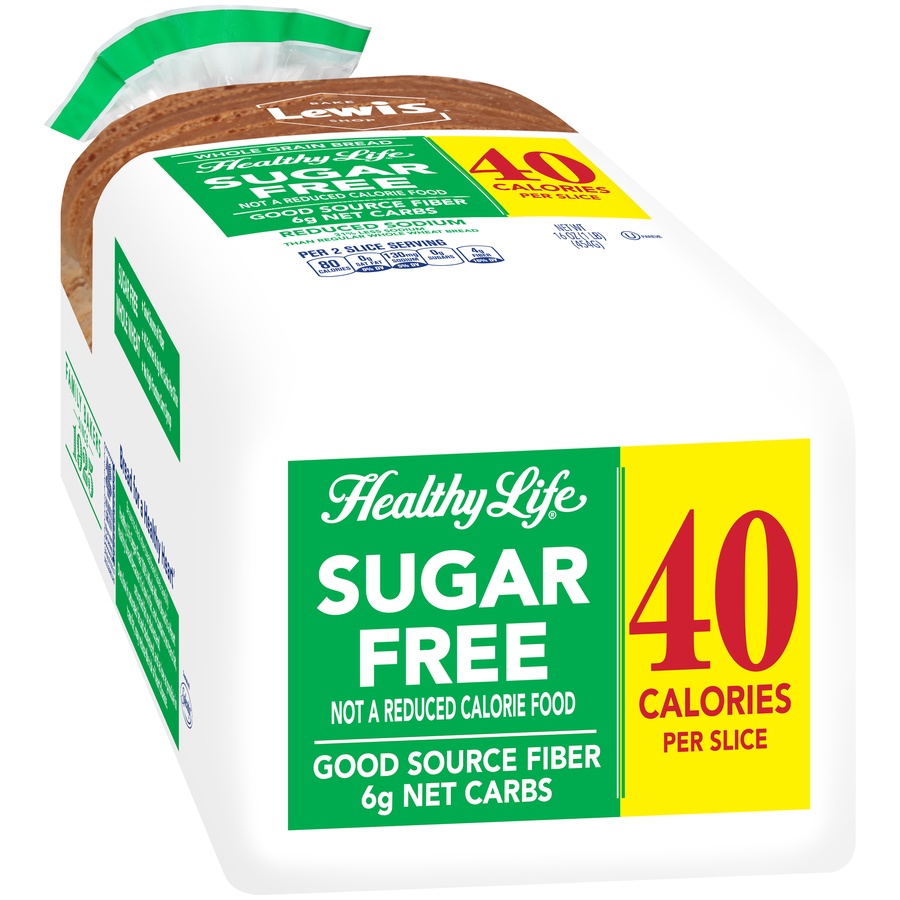 slide 2 of 8, Healthy Life Sugar Free 100% Whole Grain Wheat Bread, 16 oz