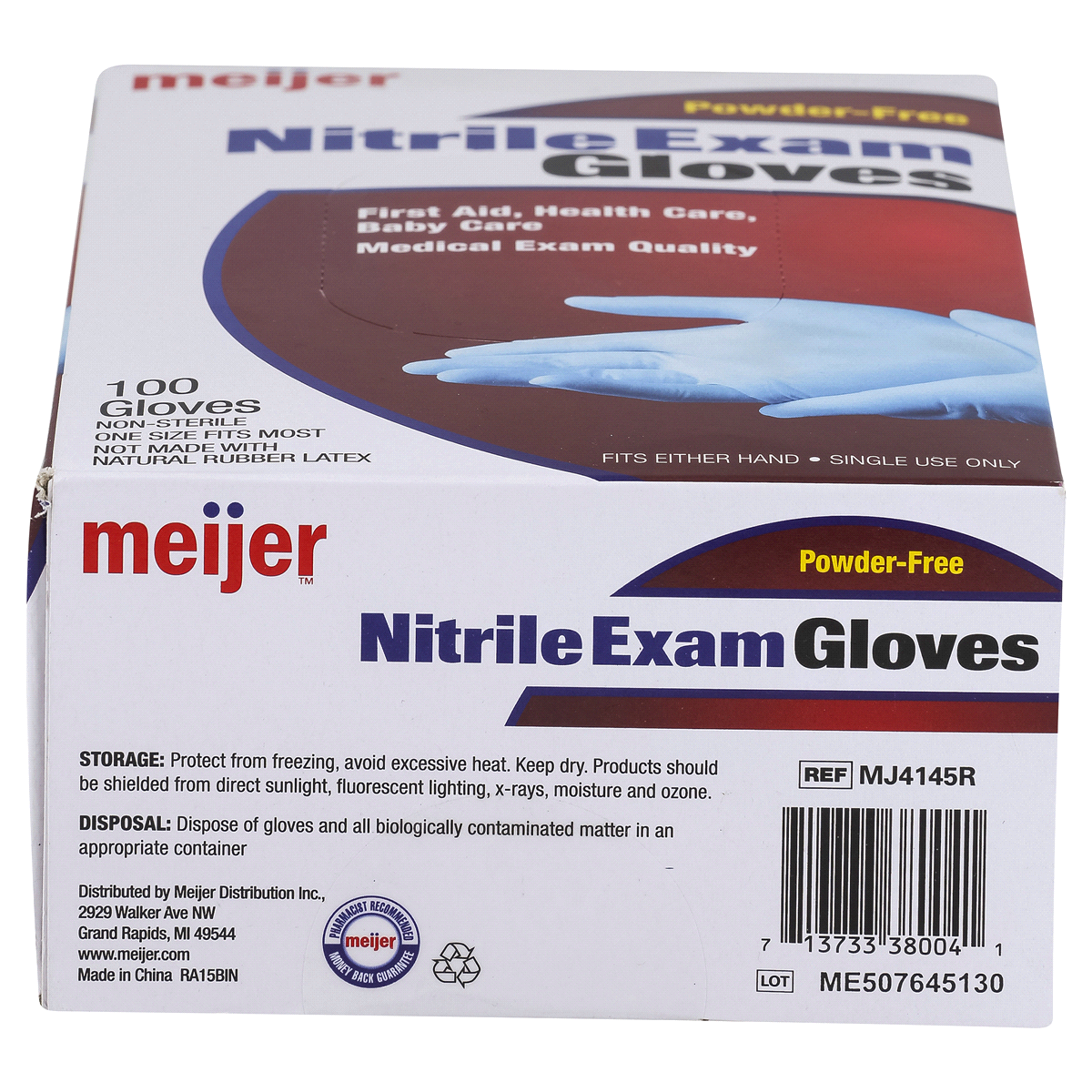 slide 2 of 2, Meijer Nitrile Exam Gloves, 100 ct