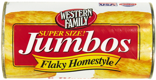 slide 1 of 1, Western Family Homestyle Jumbo Flaky Bisct, 16 oz