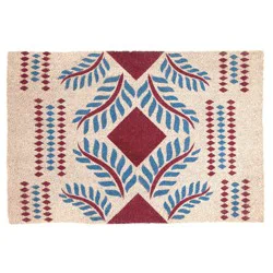 Texas Proud Red & Blue Tribal Coir Doormat