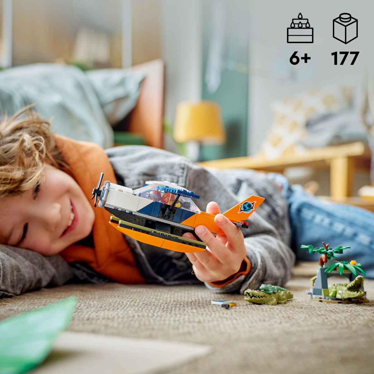 slide 7 of 21, LEGO City Jungle Explorer Water Plane Toy Set 60425, 1 ct