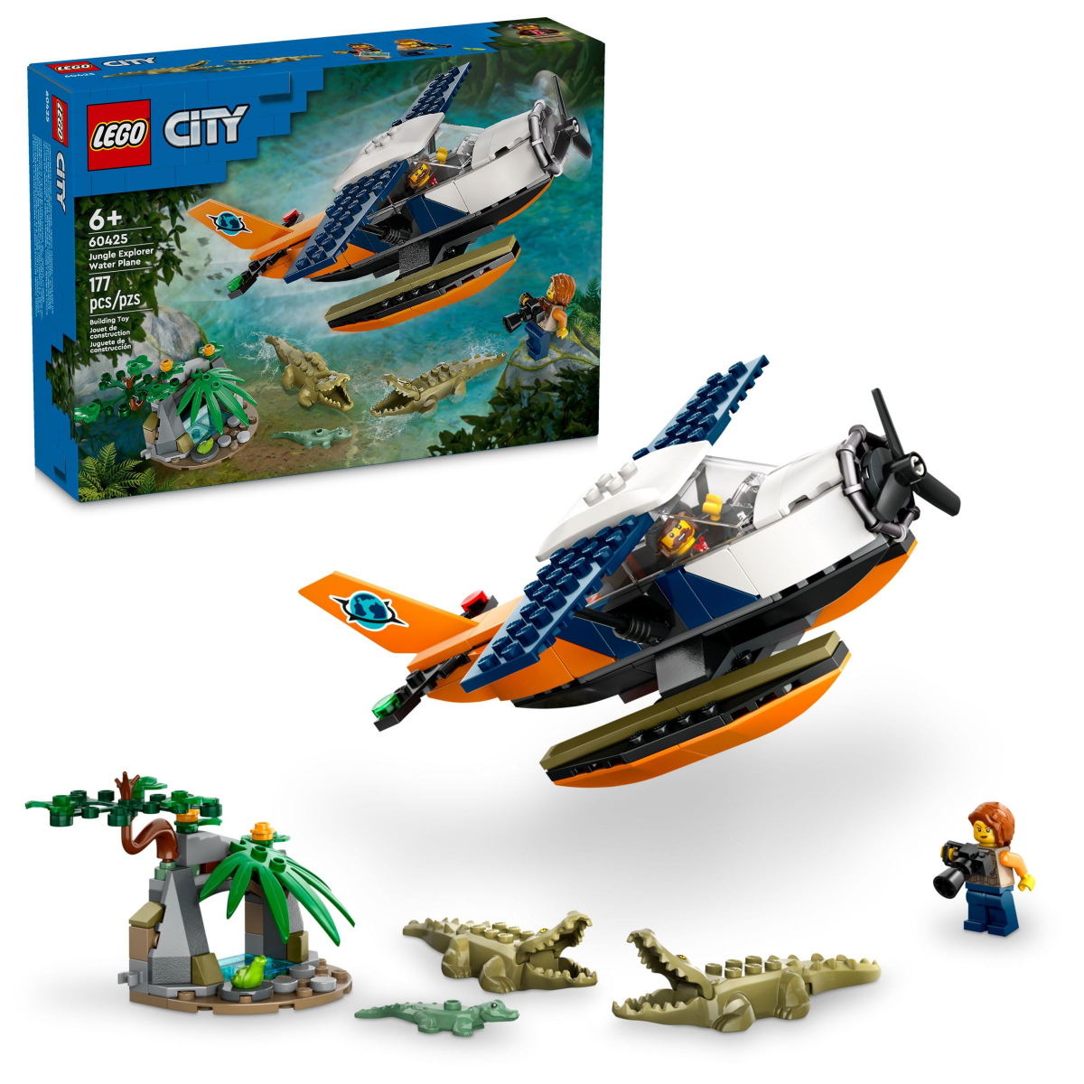 slide 1 of 21, LEGO City Jungle Explorer Water Plane Toy Set 60425, 1 ct