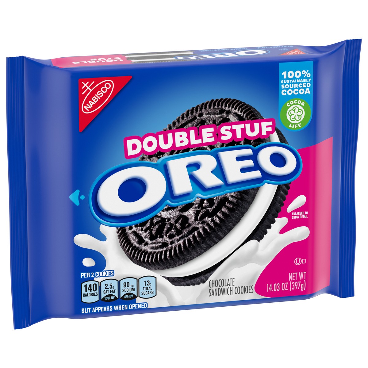 slide 9 of 9, OREO Double Stuf Chocolate Sandwich Cookies, 14.03 oz, 14.03 oz