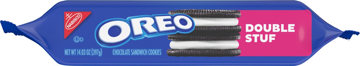 slide 8 of 9, OREO Double Stuf Chocolate Sandwich Cookies, 14.03 oz, 14.03 oz
