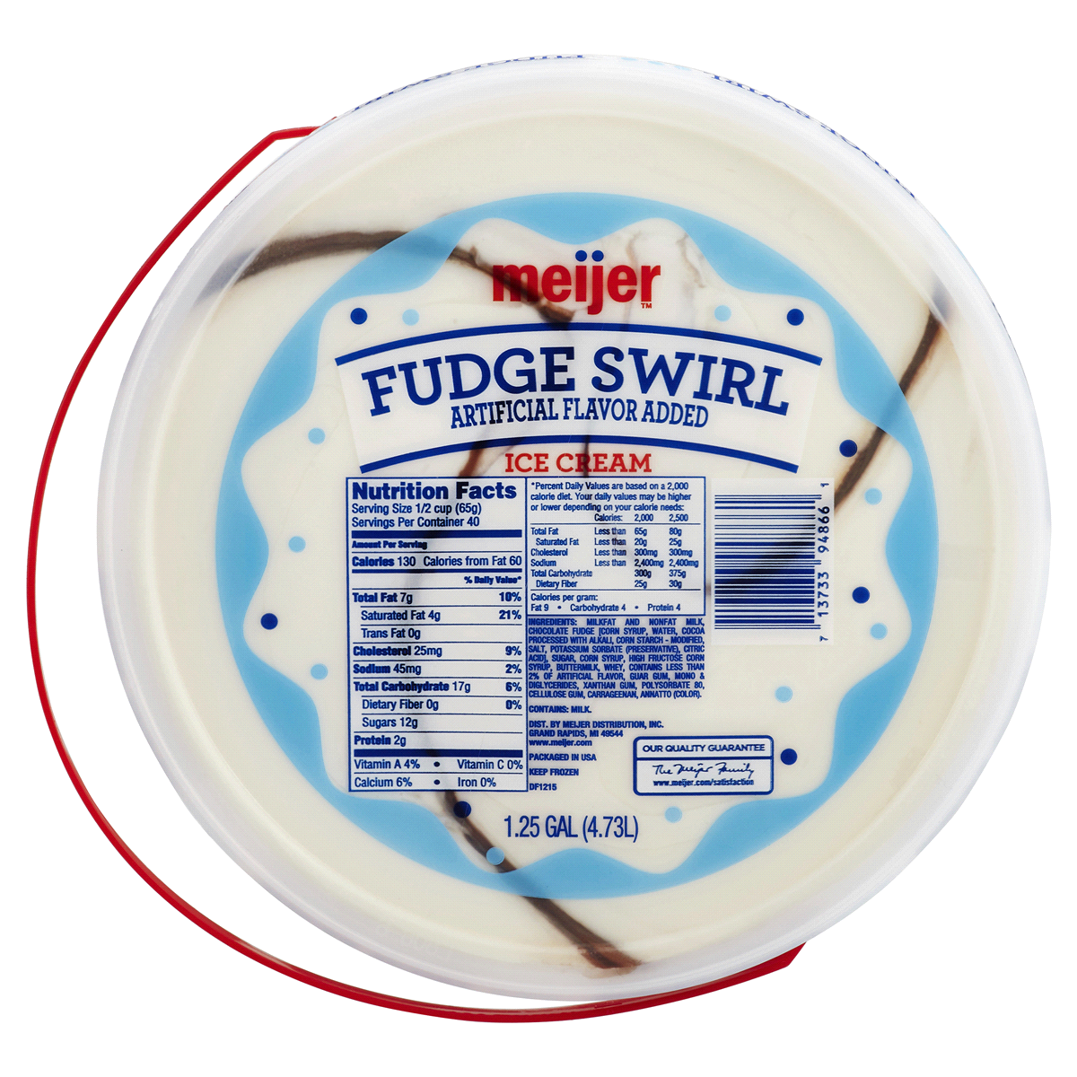 slide 2 of 2, Meijer Fudge Swirl Ice Cream, 160 oz