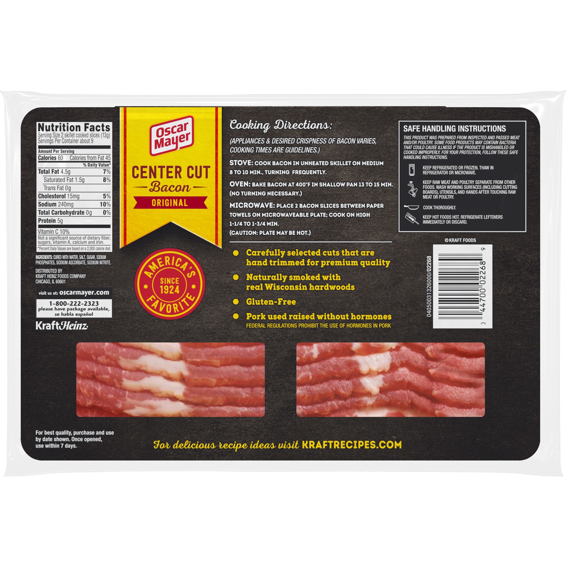 slide 9 of 12, Oscar Mayer Center Cut Original Bacon, 12 oz