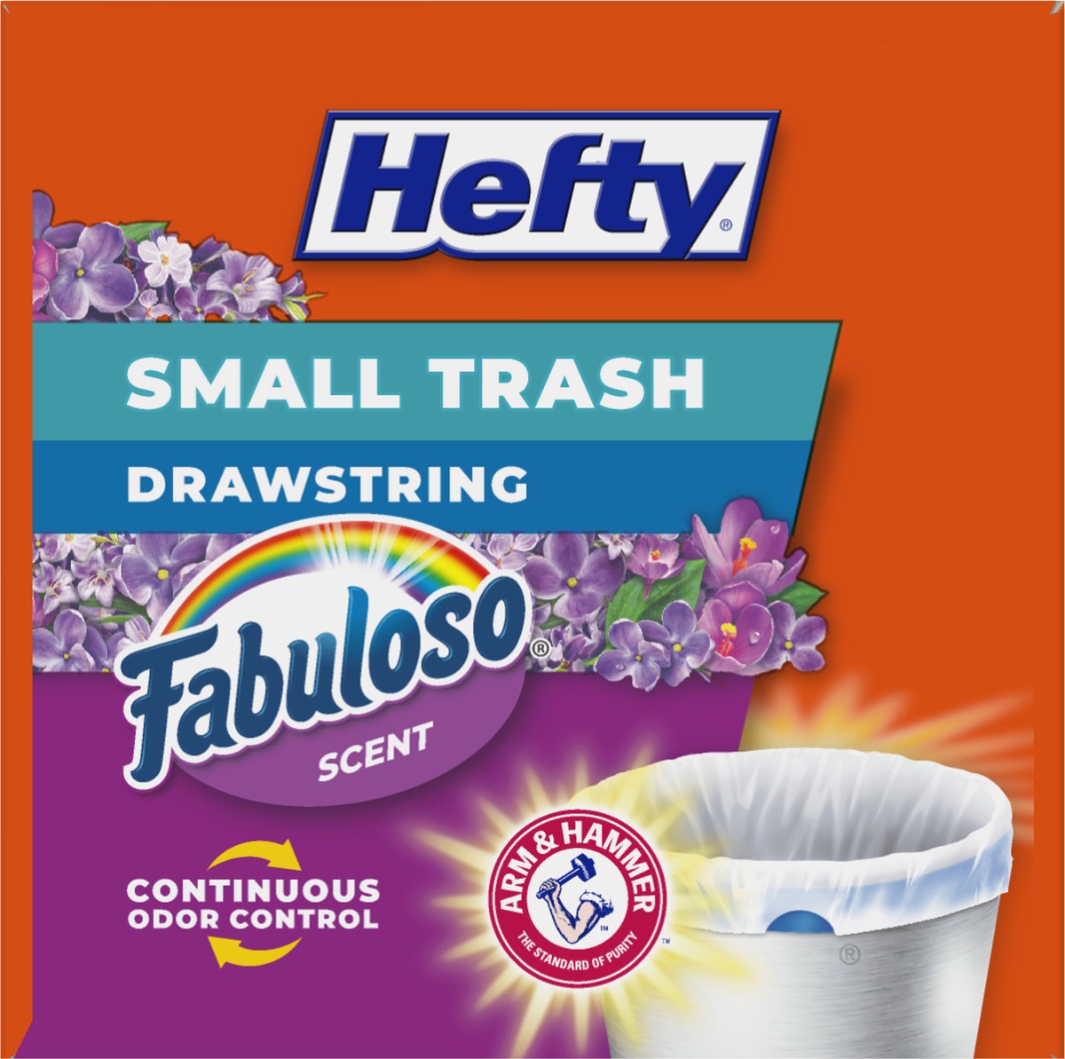 slide 5 of 9, Hefty 4 Gallon Drawstring Fabuloso Scent Small Trash Bags 34 Bags, 34 ct