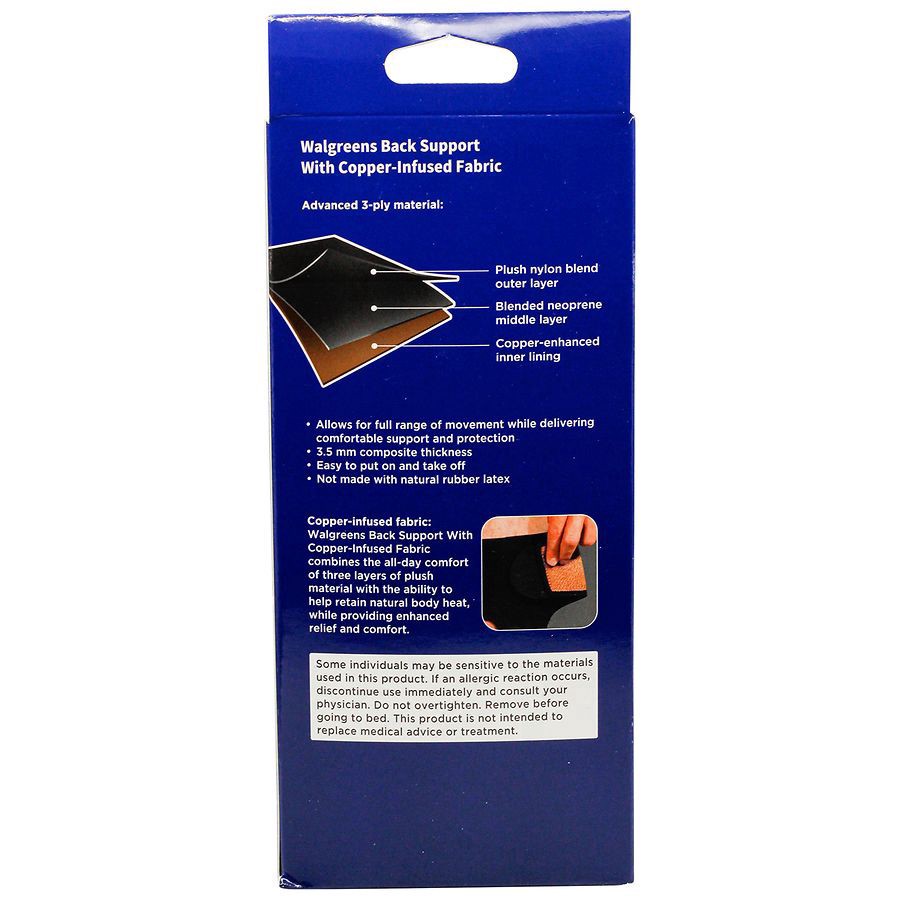 slide 4 of 4, Walgreens Copper-Infused Fabric Adjustable Back Support, 1 ct