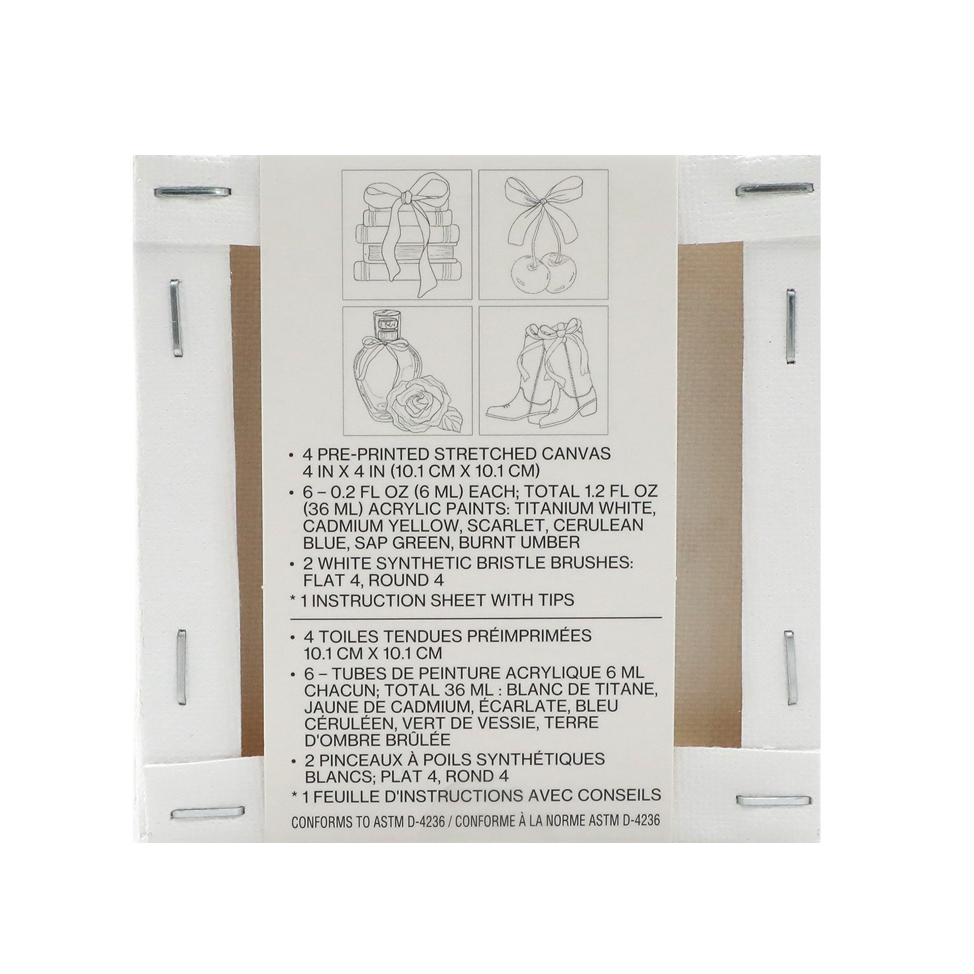 slide 7 of 8, 4" X 4" Bows Canvas Painting Kit By Craft Smart, 4 in x 4 in