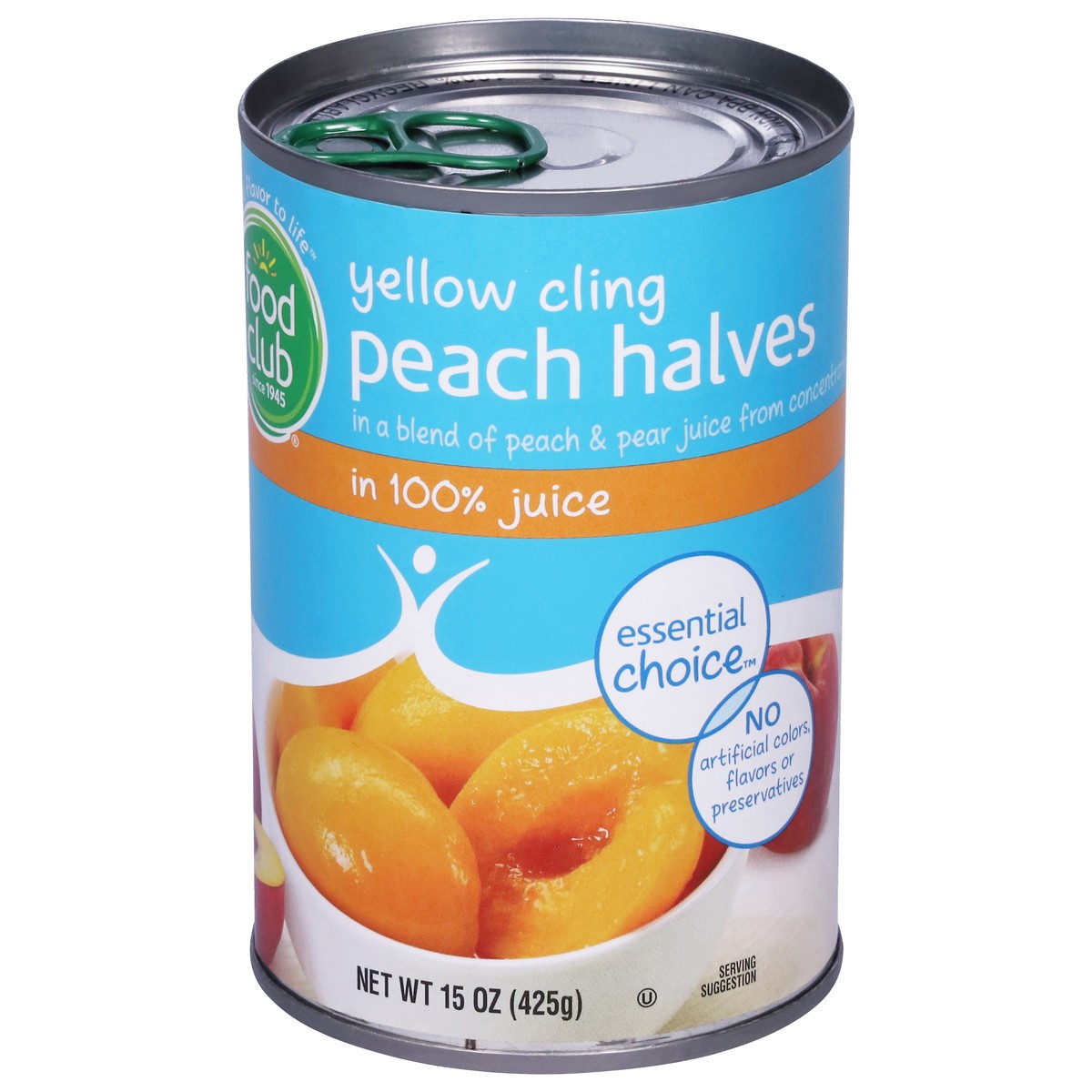 slide 3 of 9, Food Club Essential Choice Yellow Cling Peach Halves in 100% Juice 15 oz, 15 oz