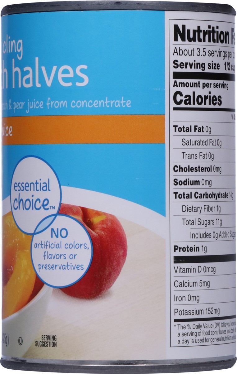 slide 8 of 9, Food Club Essential Choice Yellow Cling Peach Halves in 100% Juice 15 oz, 15 oz