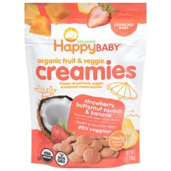 Happy Baby Organics Organic Crawling Baby Fruit & Veggie Strawberry, Butternut Squash & Banana Creamies 1 oz