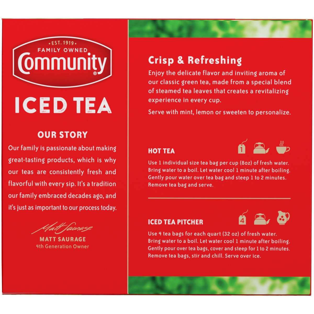 slide 3 of 10, Community Coffee Green Tea Bags - 48 ct, 48 ct