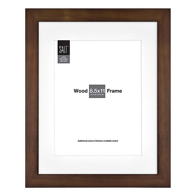 slide 1 of 2, SALT Gallery Matted Picture Frame - Walnut, 8.5 in x 11 in