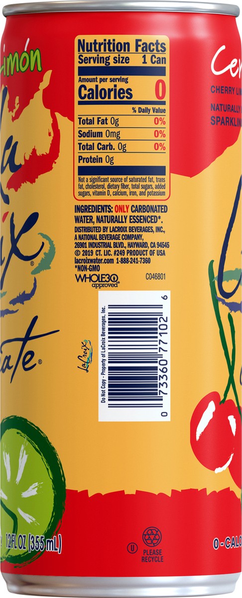 slide 10 of 11, La Croix Curate Cherry Lime Sparkling Water - 12 fl oz, 12 fl oz