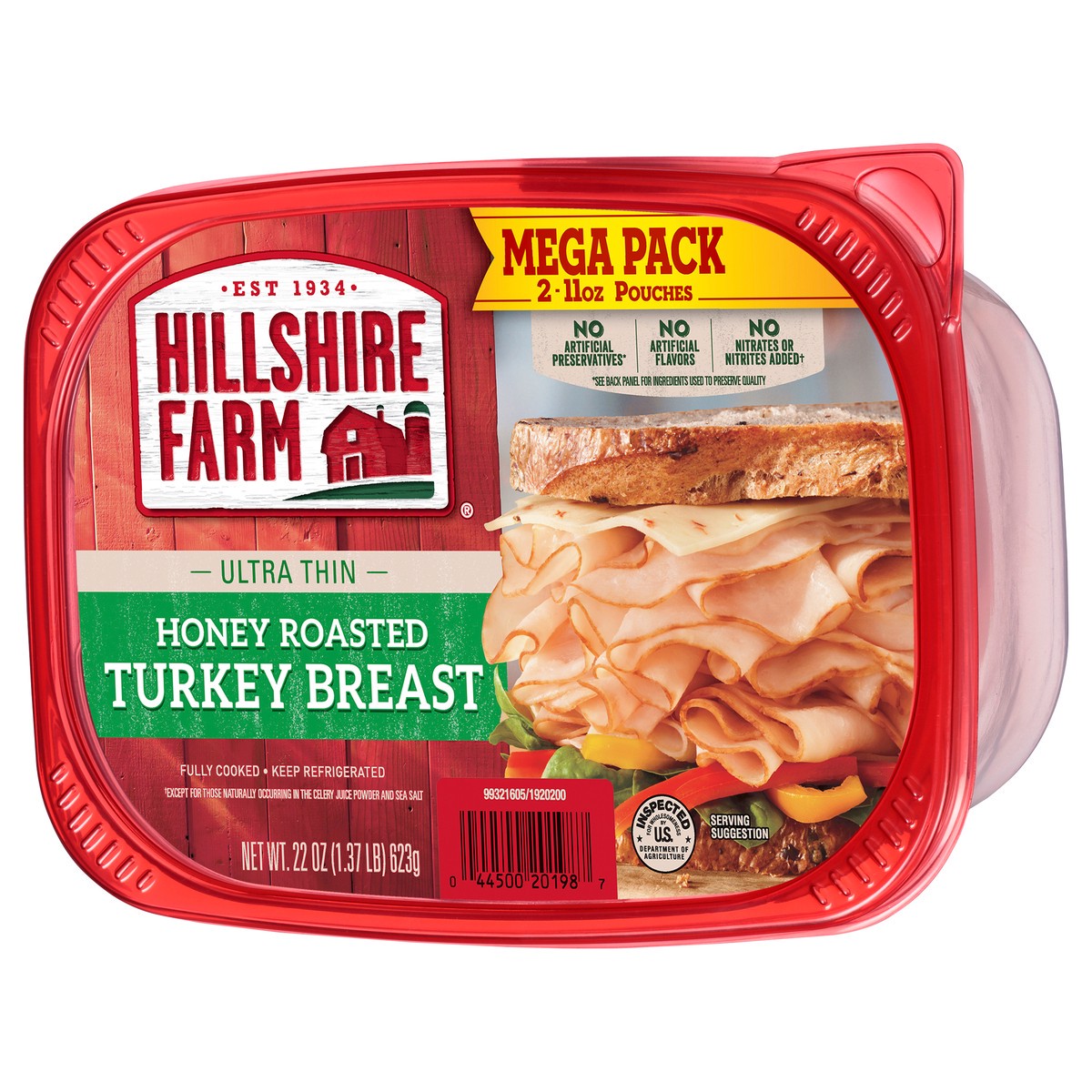 slide 5 of 8, Hillshire Farm Ultra Thin Sliced Honey Roasted Turkey Breast Sandwich Meat, 22 oz, 623.69 g