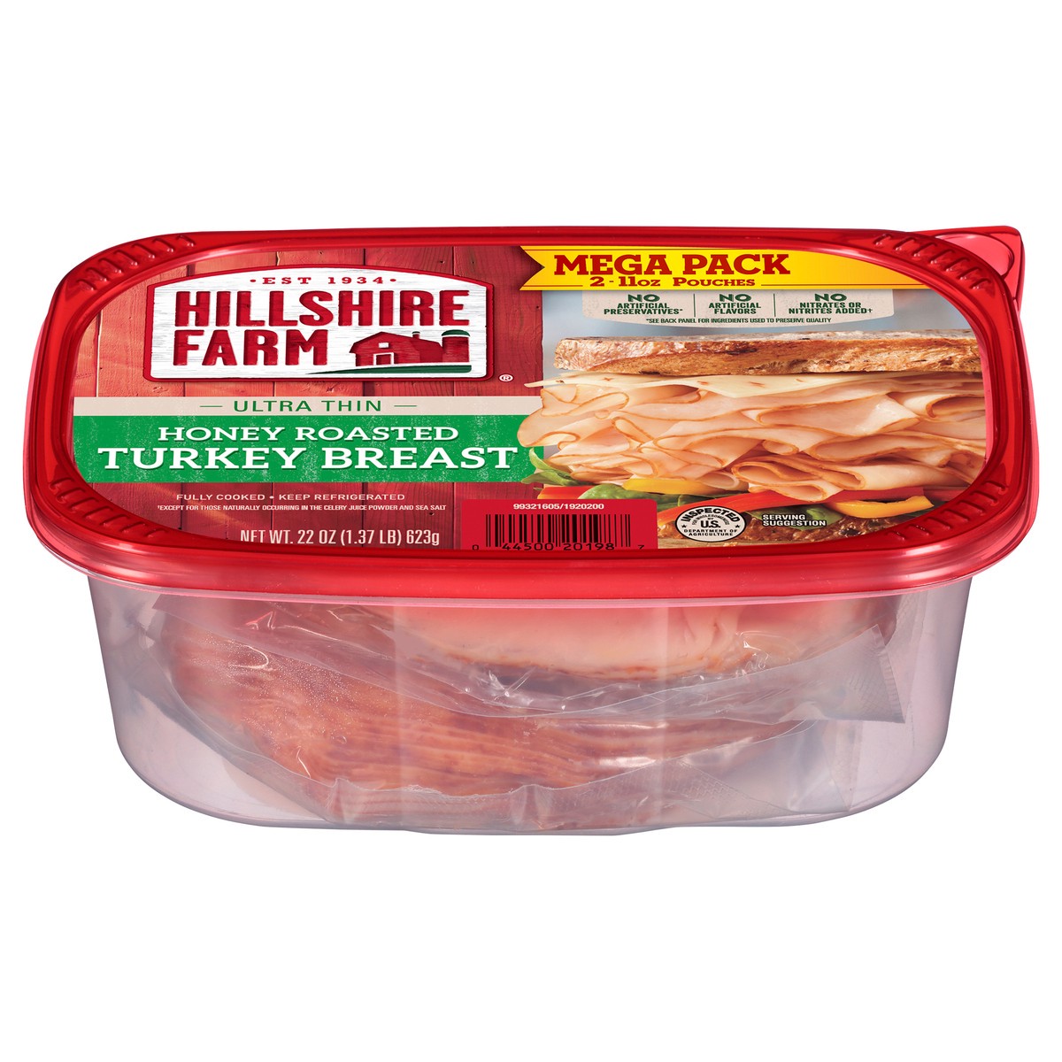 slide 2 of 8, Hillshire Farm Ultra Thin Sliced Honey Roasted Turkey Breast Sandwich Meat, 22 oz, 623.69 g