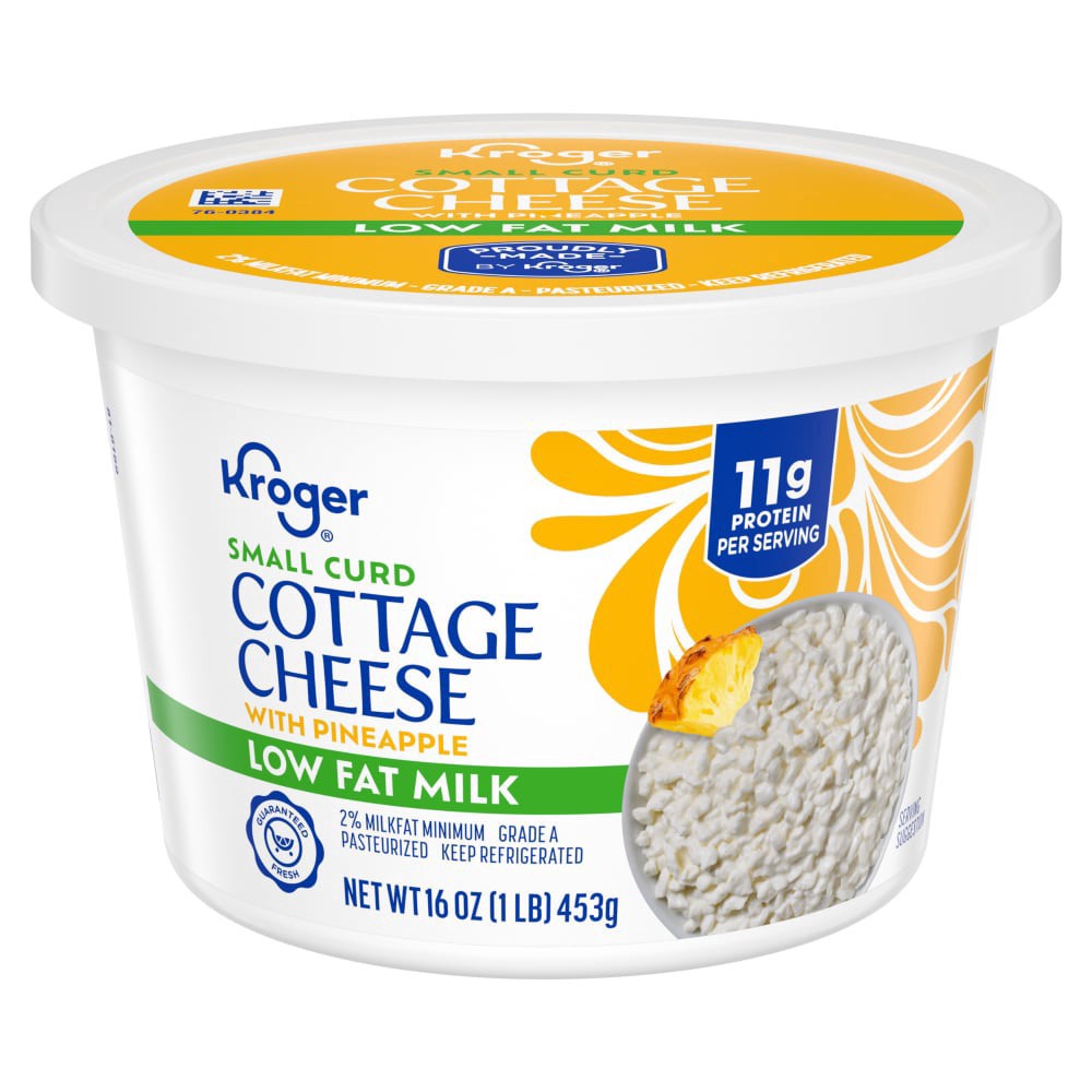 slide 1 of 5, Kroger Low Fat Pineapple Cottage Cheese, 16 oz