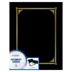 Geographics 30% Recycled Document Covers, 9 3/4'' X 12 1/2'', Black, Pack Of 6