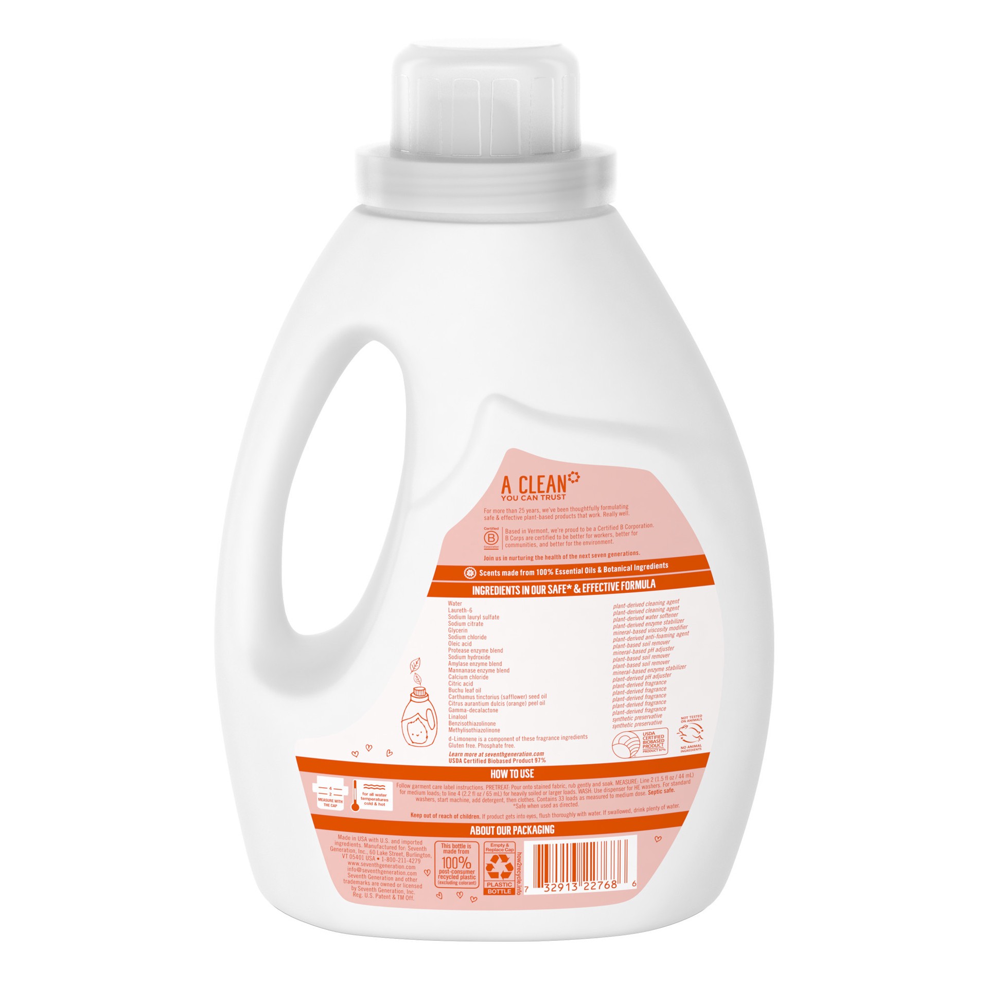 slide 3 of 3, Seventh Generation Liquid Laundry Detergent Fresh Citrus, 50 oz, 50 oz