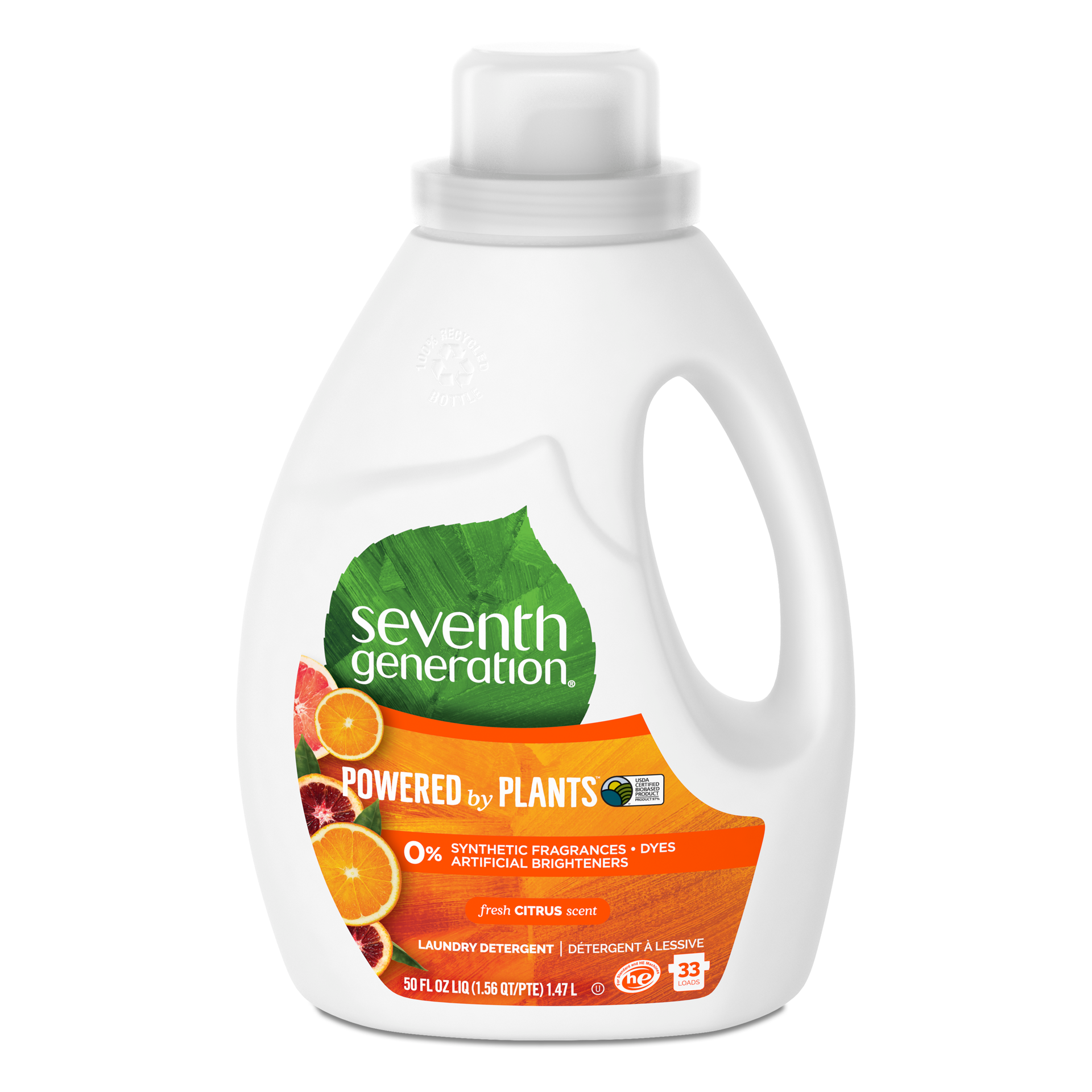 slide 1 of 3, Seventh Generation Liquid Laundry Detergent Fresh Citrus, 50 oz, 50 oz