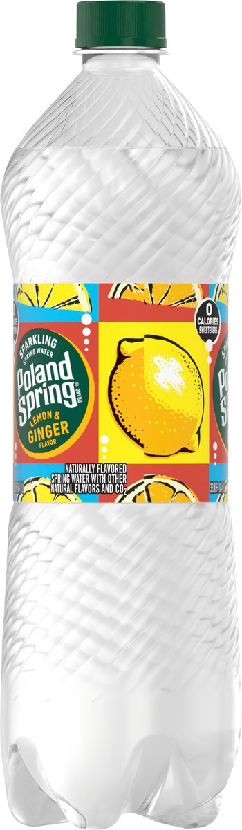 slide 9 of 9, Poland Spring Sparkling Water, Lemon Ginger, 33.8 oz. Plastic Bottle, 33.8 oz