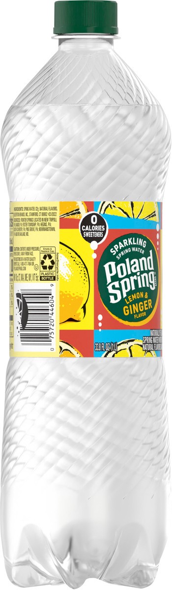 slide 5 of 9, Poland Spring Sparkling Water, Lemon Ginger, 33.8 oz. Plastic Bottle, 33.8 oz